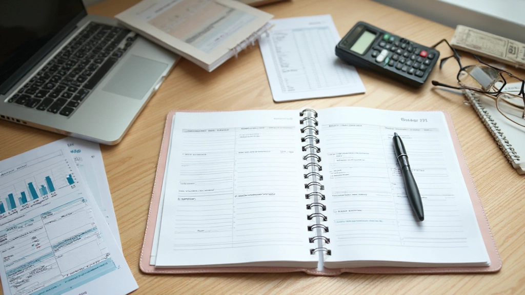 Бюджетный плановщик и финансовые документы на столе для планирования семейного бюджета