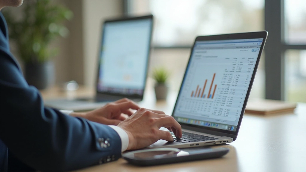 Таблица расходов на экране ноутбука с графиками