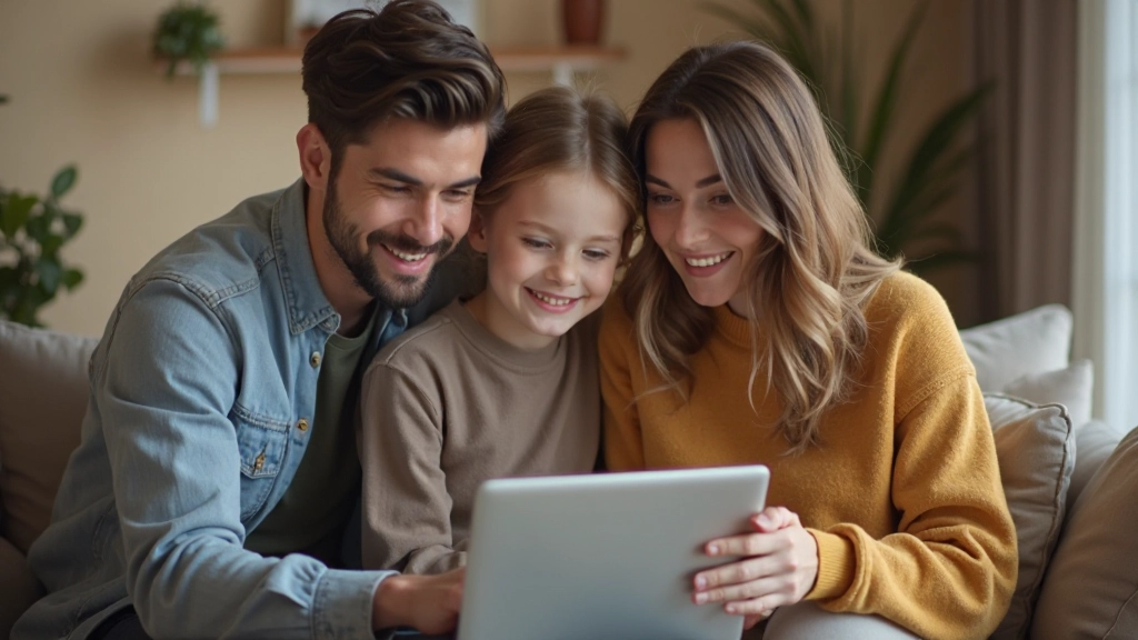 Молодые супруги обсуждают ипотеку и покупку жилья за ноутбуком